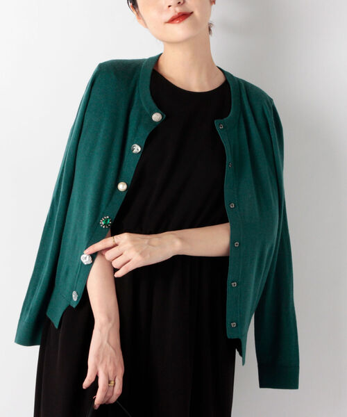 Torrazzo Donna(トラッゾドンナ)の「◇【WEB限定】【TORRAZZO DONNA/ トラッゾドンナ】ビジュー付きカーディガン(カーディガン/ボレロ・レディース・ブラック/オフホワイト/ピンク/グリーン/キャメル・FREE)」の15枚目の写真