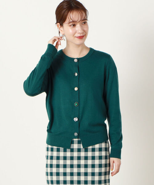 Torrazzo Donna(トラッゾドンナ)の「◇【WEB限定】【TORRAZZO DONNA/ トラッゾドンナ】ビジュー付きカーディガン(カーディガン/ボレロ・レディース・ブラック/オフホワイト/ピンク/グリーン/キャメル・FREE)」の22枚目の写真