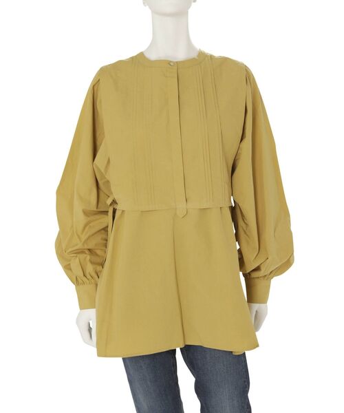 Ungrid(アングリッド)の「ヨークデザインピンタックシャツ(シャツ/ブラウス・レディース・ブラック/オフホワイト/イエロー・FREE)」の6枚目の写真