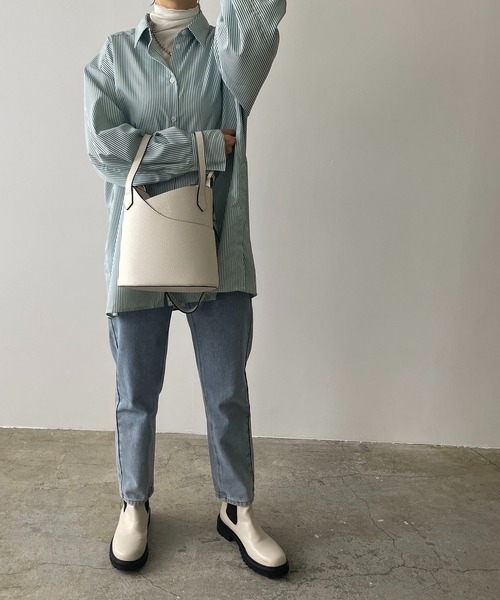 210nouve(トゥージュヌーブ)の「2WAYフェイクレザーバケツバッグ(ハンドバッグ・レディース・ホワイト/ブラック/ブラウン/キャメル・FREE)」の12枚目の写真