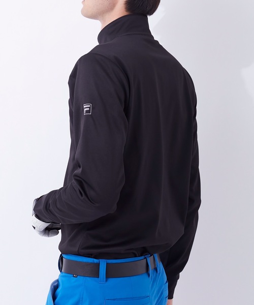 FILA（フィラ）の「【FILA:フィラゴルフ】メンズハーフZIPシャツ / ゴルフウェア（シャツ/ブラウス・メンズ・ブラック/ネイビー/オフホワイト・LARGE/X-LARGE/MEDIUM）」の4枚目の写真