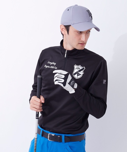 FILA（フィラ）の「【FILA:フィラゴルフ】メンズハーフZIPシャツ / ゴルフウェア（シャツ/ブラウス・メンズ・ブラック/ネイビー/オフホワイト・LARGE/X-LARGE/MEDIUM）」の10枚目の写真