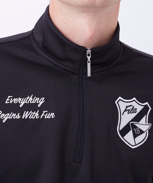 FILA（フィラ）の「【FILA:フィラゴルフ】メンズハーフZIPシャツ / ゴルフウェア（シャツ/ブラウス・メンズ・ブラック/ネイビー/オフホワイト・LARGE/X-LARGE/MEDIUM）」の13枚目の写真