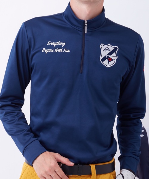 FILA（フィラ）の「【FILA:フィラゴルフ】メンズハーフZIPシャツ / ゴルフウェア（シャツ/ブラウス・メンズ・ブラック/ネイビー/オフホワイト・LARGE/X-LARGE/MEDIUM）」の14枚目の写真