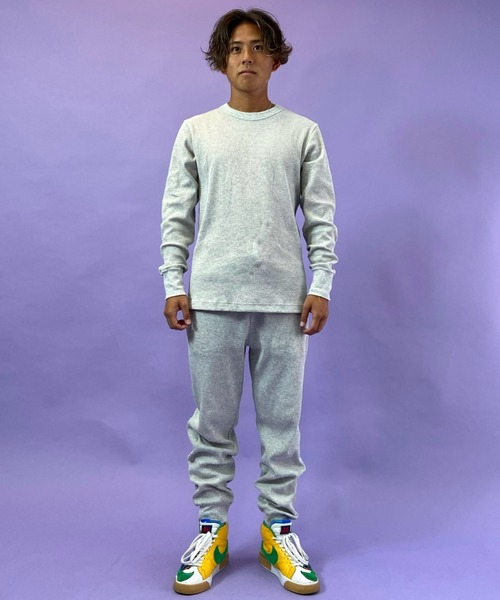 HANES(ヘインズ)の「HANES/ヘインズ ビーフィー サーマルジョガーパンツ/セットアップ対応 HM9-U102(スウェットパンツ・メンズ・ブラック/グレー・M/L/XL)」の14枚目の写真