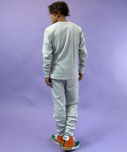 HANES(ヘインズ)の「HANES/ヘインズ ビーフィー サーマルジョガーパンツ/セットアップ対応 HM9-U102(スウェットパンツ・メンズ・ブラック/グレー・M/L/XL)」の15枚目の写真