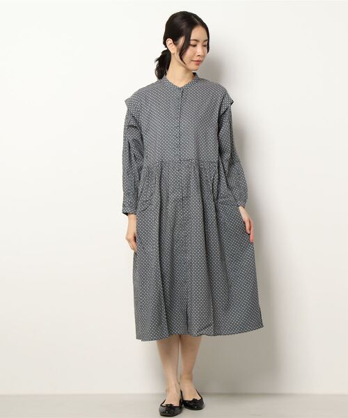 Samansa Mos2(サマンサ モスモス)の「レトロプリントワンピース(ワンピース・レディース・ブラック/グリーン/ボルドー・フリ-)」の8枚目の写真