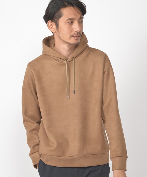 CROWDED CLOSET（クラウデッドクローゼット）の「フェイクスエードダンボールパーカー（パーカー・メンズ・ベージュ/ブラック/カーキ・02/03/04）」の6枚目の写真