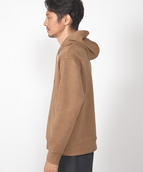 CROWDED CLOSET（クラウデッドクローゼット）の「フェイクスエードダンボールパーカー（パーカー・メンズ・ベージュ/ブラック/カーキ・02/03/04）」の7枚目の写真