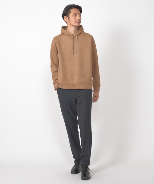 CROWDED CLOSET（クラウデッドクローゼット）の「フェイクスエードダンボールパーカー（パーカー・メンズ・ベージュ/ブラック/カーキ・02/03/04）」の9枚目の写真