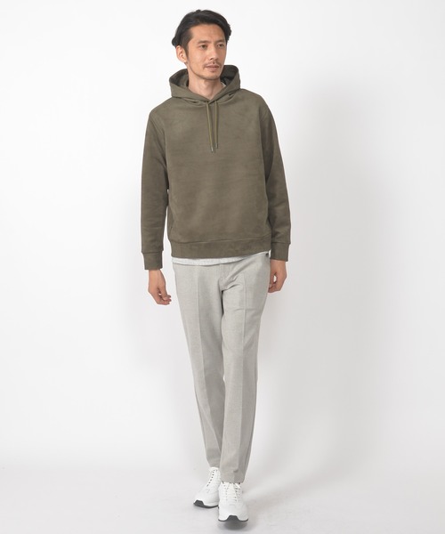 CROWDED CLOSET（クラウデッドクローゼット）の「フェイクスエードダンボールパーカー（パーカー・メンズ・ベージュ/ブラック/カーキ・02/03/04）」の10枚目の写真