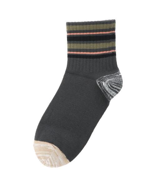koe（コエ）の「3x1針抜きリブボーダー*（ソックス/靴下・レディース・ベージュ/レッド/チャコールグレー/アイボリー・FREE）」の6枚目の写真