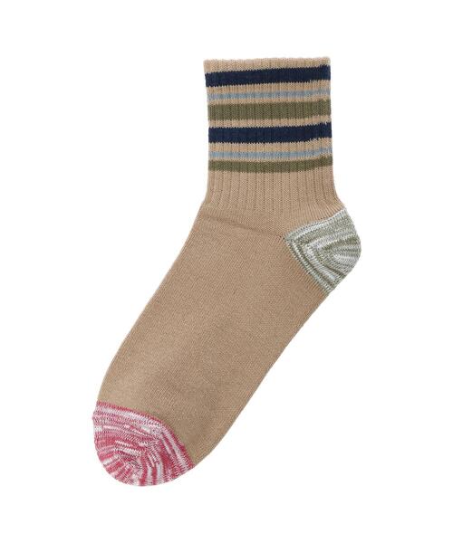 koe（コエ）の「3x1針抜きリブボーダー*（ソックス/靴下・レディース・ベージュ/レッド/チャコールグレー/アイボリー・FREE）」の15枚目の写真