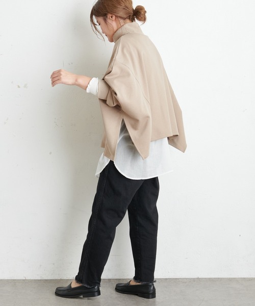 PUAL CE CIN（ピュアルセシン）の「【Du noir】裏毛変形ハイネックプルオーバー（スウェット・レディース・ブラック/チャコールグレー/グレイッシュベージュ・FREE）」の17枚目の写真