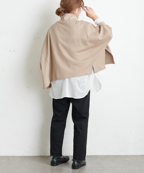 PUAL CE CIN（ピュアルセシン）の「【Du noir】裏毛変形ハイネックプルオーバー（スウェット・レディース・ブラック/チャコールグレー/グレイッシュベージュ・FREE）」の15枚目の写真