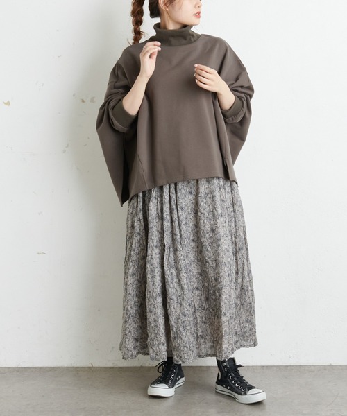 PUAL CE CIN（ピュアルセシン）の「【Du noir】裏毛変形ハイネックプルオーバー（スウェット・レディース・ブラック/チャコールグレー/グレイッシュベージュ・FREE）」の11枚目の写真