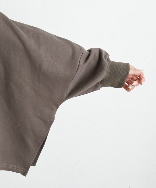 PUAL CE CIN（ピュアルセシン）の「【Du noir】裏毛変形ハイネックプルオーバー（スウェット・レディース・ブラック/チャコールグレー/グレイッシュベージュ・FREE）」の6枚目の写真