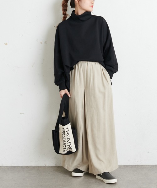 PUAL CE CIN（ピュアルセシン）の「【Du noir】裏毛変形ハイネックプルオーバー（スウェット・レディース・ブラック/チャコールグレー/グレイッシュベージュ・FREE）」の5枚目の写真