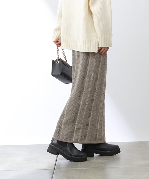 COLONY 2139（コロニートゥーワンスリーナイン）の「モヘヤ混ジャガード柄ニットスカート(セットアップ対応)（スカート・レディース・ブラック/グリーン/グレイッシュベージュ・FREE）」の12枚目の写真
