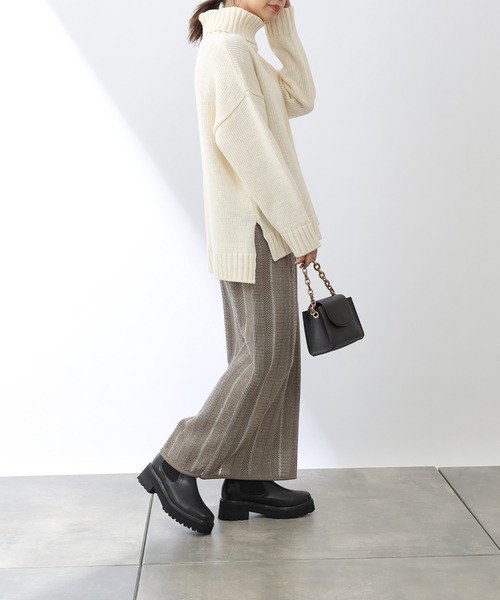 COLONY 2139（コロニートゥーワンスリーナイン）の「モヘヤ混ジャガード柄ニットスカート(セットアップ対応)（スカート・レディース・ブラック/グリーン/グレイッシュベージュ・FREE）」の15枚目の写真