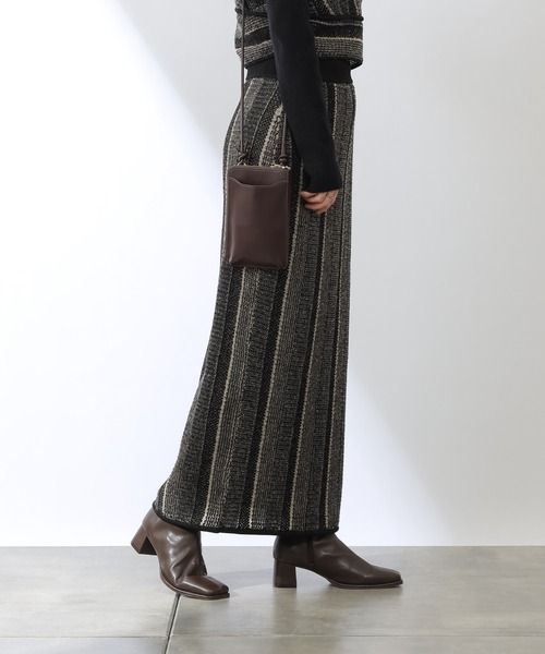 COLONY 2139（コロニートゥーワンスリーナイン）の「モヘヤ混ジャガード柄ニットスカート(セットアップ対応)（スカート・レディース・ブラック/グリーン/グレイッシュベージュ・FREE）」の6枚目の写真