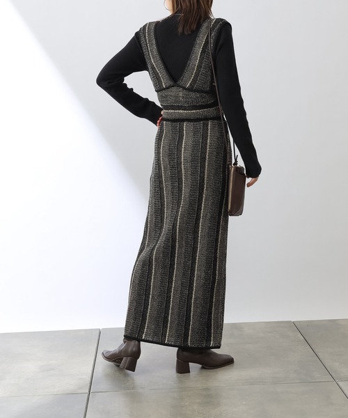 COLONY 2139（コロニートゥーワンスリーナイン）の「モヘヤ混ジャガード柄ニットスカート(セットアップ対応)（スカート・レディース・ブラック/グリーン/グレイッシュベージュ・FREE）」の8枚目の写真