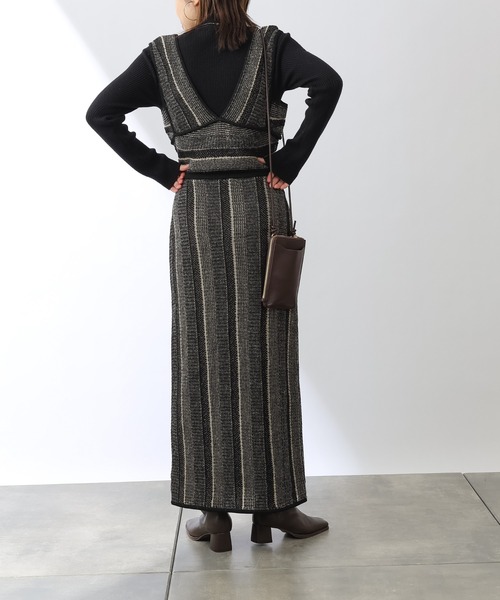 COLONY 2139（コロニートゥーワンスリーナイン）の「モヘヤ混ジャガード柄ニットスカート(セットアップ対応)（スカート・レディース・ブラック/グリーン/グレイッシュベージュ・FREE）」の10枚目の写真