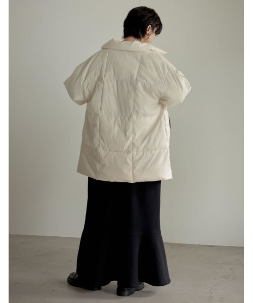 Re:EDIT(リエディ)の「スタンドカラーファイバーダウンジャケット(ダウンジャケット/コート・レディース・ブラック/オフホワイト/モカ/アイボリー・FREE)」の9枚目の写真