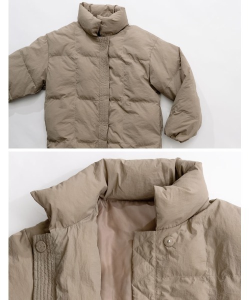 Re:EDIT(リエディ)の「スタンドカラーファイバーダウンジャケット(ダウンジャケット/コート・レディース・ブラック/オフホワイト/モカ/アイボリー・FREE)」の20枚目の写真