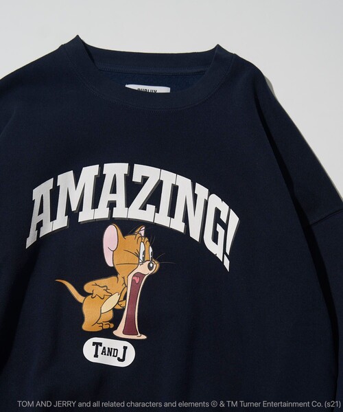 PUBLUX（パブリュクス）の「【PUBLUX/パブリュクス】 別注ジェリープリントクルーネックスウェット/ユニセックス/トムとジェリー（スウェット・メンズ・オフホワイト/グレー/ブラック/ブラウン/グリーン/サックスブルー/ネイビー・SMALL/MEDIUM/LARGE）」の6枚目の写真