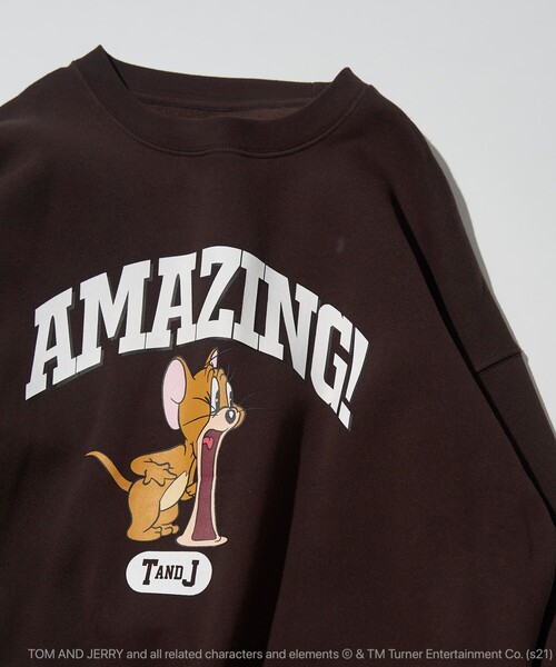 PUBLUX（パブリュクス）の「【PUBLUX/パブリュクス】 別注ジェリープリントクルーネックスウェット/ユニセックス/トムとジェリー（スウェット・メンズ・オフホワイト/グレー/ブラック/ブラウン/グリーン/サックスブルー/ネイビー・SMALL/MEDIUM/LARGE）」の5枚目の写真