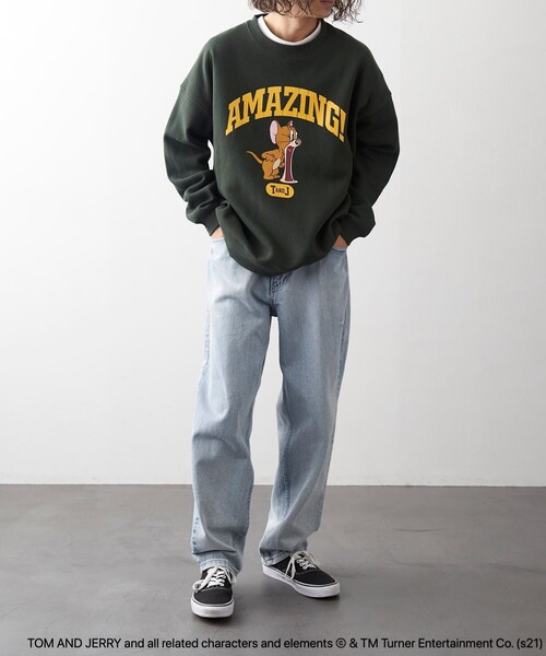 PUBLUX（パブリュクス）の「【PUBLUX/パブリュクス】 別注ジェリープリントクルーネックスウェット/ユニセックス/トムとジェリー（スウェット・メンズ・オフホワイト/グレー/ブラック/ブラウン/グリーン/サックスブルー/ネイビー・SMALL/MEDIUM/LARGE）」の20枚目の写真