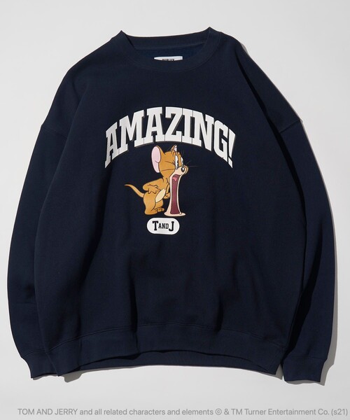 PUBLUX（パブリュクス）の「【PUBLUX/パブリュクス】 別注ジェリープリントクルーネックスウェット/ユニセックス/トムとジェリー（スウェット・メンズ・オフホワイト/グレー/ブラック/ブラウン/グリーン/サックスブルー/ネイビー・SMALL/MEDIUM/LARGE）」の18枚目の写真