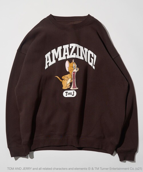 PUBLUX（パブリュクス）の「【PUBLUX/パブリュクス】 別注ジェリープリントクルーネックスウェット/ユニセックス/トムとジェリー（スウェット・メンズ・オフホワイト/グレー/ブラック/ブラウン/グリーン/サックスブルー/ネイビー・SMALL/MEDIUM/LARGE）」の15枚目の写真