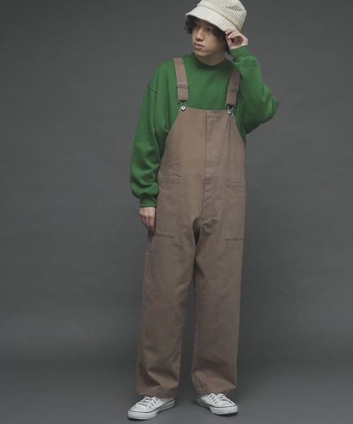 SENSE OF PLACE by URBAN RESEARCH(センスオブプレイスバイアーバンリサーチ)の「チノオーバーオール(サロペット/オーバーオール・メンズ・ブラック/ベージュ・MEDIUM/LARGE)」の1枚目の写真