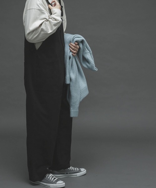 SENSE OF PLACE by URBAN RESEARCH(センスオブプレイスバイアーバンリサーチ)の「チノオーバーオール(サロペット/オーバーオール・メンズ・ブラック/ベージュ・MEDIUM/LARGE)」の3枚目の写真