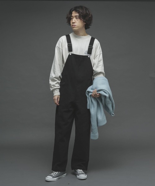 SENSE OF PLACE by URBAN RESEARCH(センスオブプレイスバイアーバンリサーチ)の「チノオーバーオール(サロペット/オーバーオール・メンズ・ブラック/ベージュ・MEDIUM/LARGE)」の15枚目の写真