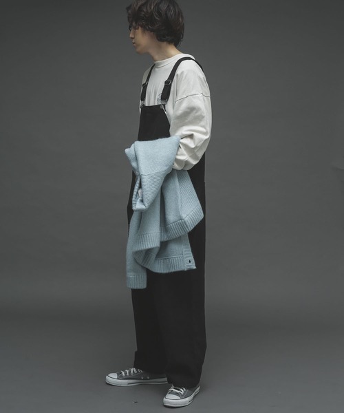 SENSE OF PLACE by URBAN RESEARCH(センスオブプレイスバイアーバンリサーチ)の「チノオーバーオール(サロペット/オーバーオール・メンズ・ブラック/ベージュ・MEDIUM/LARGE)」の8枚目の写真