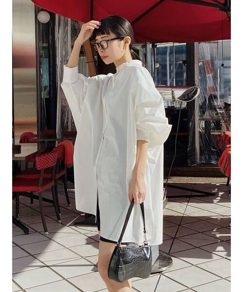 Ungrid(アングリッド)の「ルーズシルエットビックシャツ(シャツ/ブラウス・レディース・オフホワイト/ブラック/イエロー・FREE)」の9枚目の写真