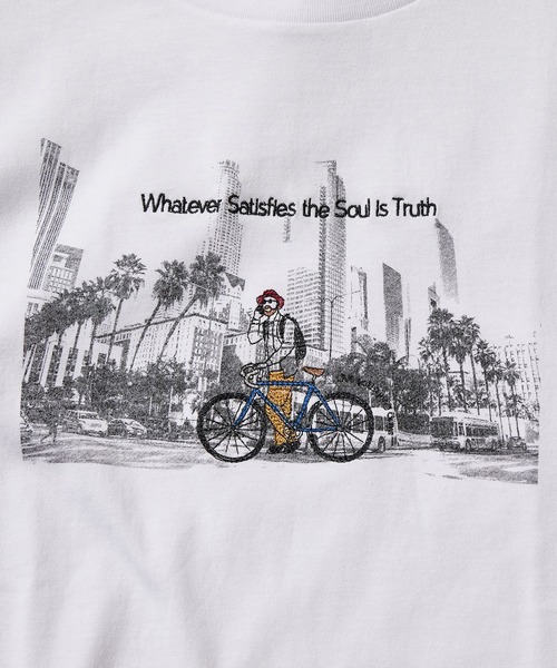 UNION STATION（ユニオンステーション）の「20S米綿天竺フォトプリント＆刺繍Ｔシャツ（Tシャツ/カットソー・メンズ・ホワイト/グリーン・LL/M/L）」の5枚目の写真