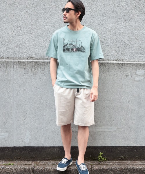 UNION STATION（ユニオンステーション）の「20S米綿天竺フォトプリント＆刺繍Ｔシャツ（Tシャツ/カットソー・メンズ・ホワイト/グリーン・LL/M/L）」の18枚目の写真