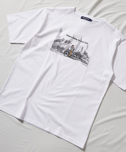 UNION STATION（ユニオンステーション）の「20S米綿天竺フォトプリント＆刺繍Ｔシャツ（Tシャツ/カットソー・メンズ・ホワイト/グリーン・LL/M/L）」の20枚目の写真