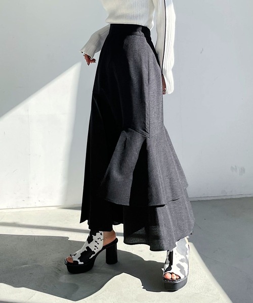 アシメティアードスカート