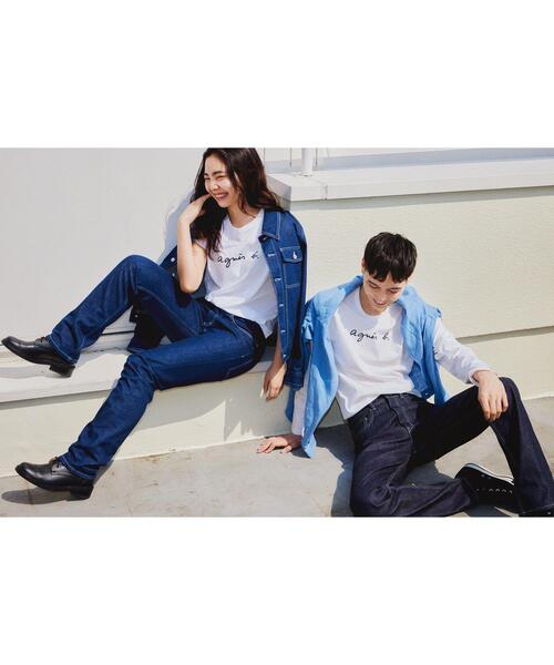 agnes b.（アニエスベー）の「メンズ ロゴ コットン 長袖 Tシャツ ”Coulos”（Tシャツ/カットソー・メンズ・ホワイト・1/2/0/3）」の7枚目の写真