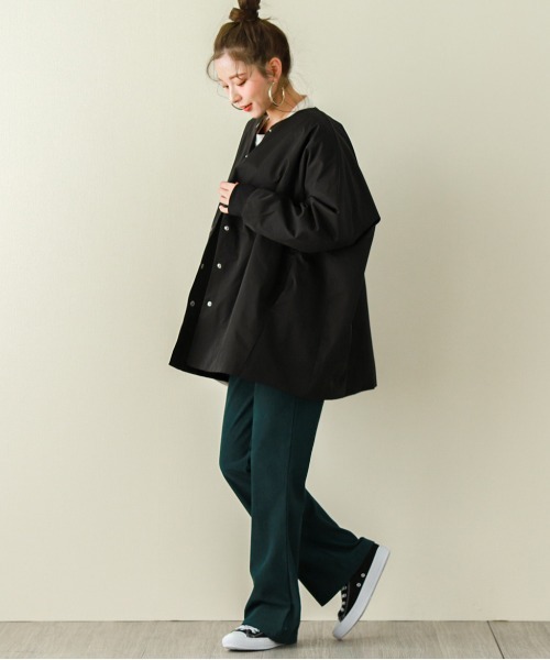 SUGAR BISKET（シュガービスケット）の「ビッグシルエットノーカラーコート（ノーカラーコート・レディース・ブラック/カーキ/ベージュ系その他・フリー）」の18枚目の写真