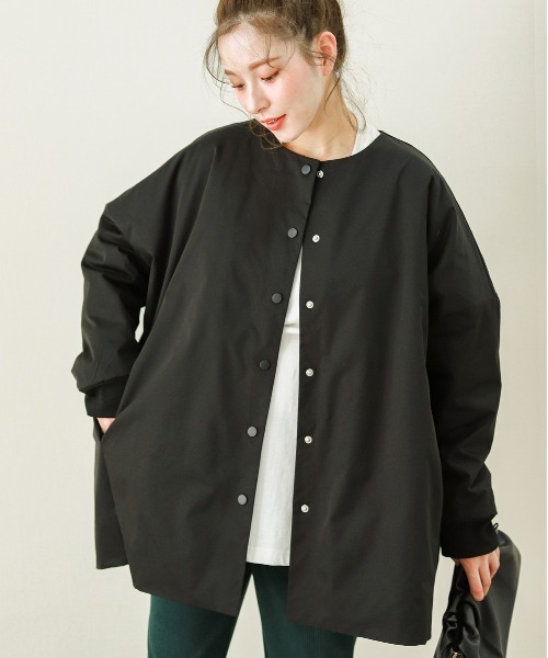 SUGAR BISKET（シュガービスケット）の「ビッグシルエットノーカラーコート（ノーカラーコート・レディース・ブラック/カーキ/ベージュ系その他・フリー）」の20枚目の写真