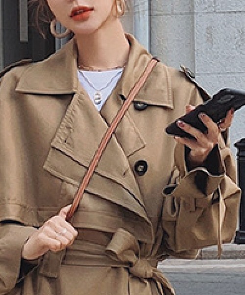 meJane（ミージェーン）の「大人クールスタイルトレンチコート【ZOZOTOWN限定】（トレンチコート・レディース・モカ・FREE）」の8枚目の写真