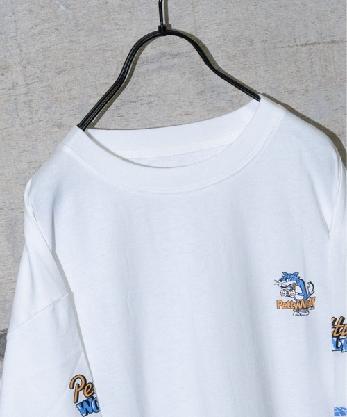 JOHN'S CLOSET（ジョンズクローゼット）の「【a】天竺 スリーブプリント"PETTY WOLF"L/S Tシャツ（Tシャツ/カットソー・メンズ・ホワイト/グリーン/ブラック・MEDIUM/LARGE）」の4枚目の写真