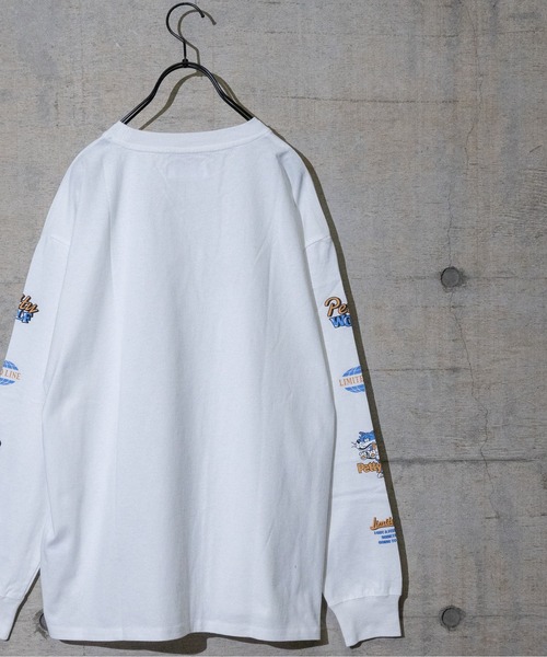 JOHN'S CLOSET（ジョンズクローゼット）の「【a】天竺 スリーブプリント"PETTY WOLF"L/S Tシャツ（Tシャツ/カットソー・メンズ・ホワイト/グリーン/ブラック・MEDIUM/LARGE）」の6枚目の写真