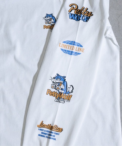 JOHN'S CLOSET（ジョンズクローゼット）の「【a】天竺 スリーブプリント"PETTY WOLF"L/S Tシャツ（Tシャツ/カットソー・メンズ・ホワイト/グリーン/ブラック・MEDIUM/LARGE）」の9枚目の写真